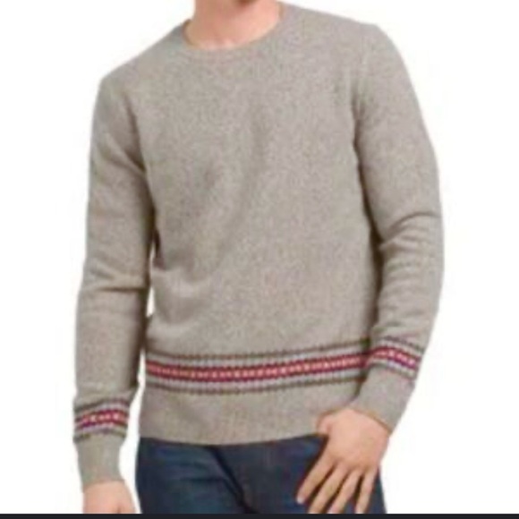 NWT Brooks Brothers Gray Heathered Doft Wool Crew Neck “Ski” Sweater Size XXL - Picture 2 of 15